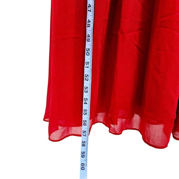 Sleeveless Dress Red Lace Chiffon Long Berylove Evening Gown Satin Patty prom M - Picture 10 of 16